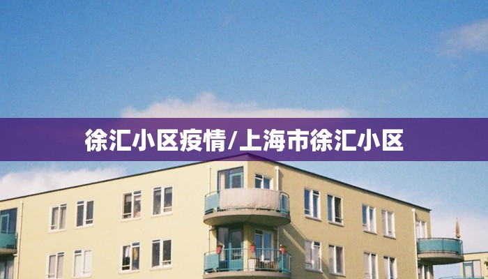 徐汇小区疫情/上海市徐汇小区
